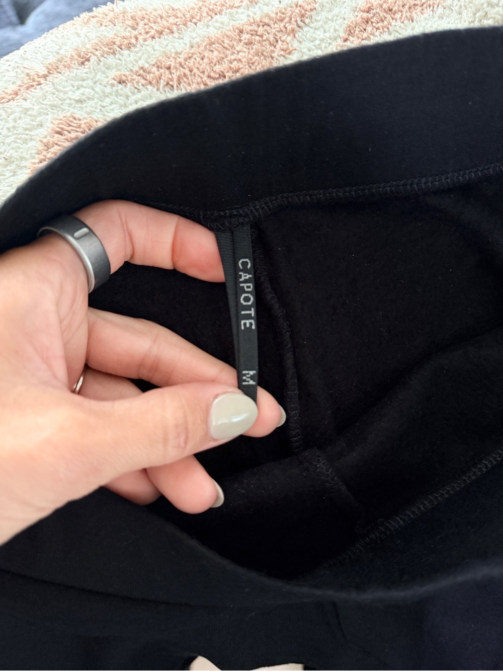 Capote Bamboo Rayon Fleece Leggings Black Medium